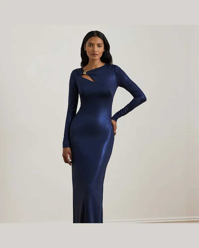 Ralph Lauren Jersey-Abendkleid mit Cutout-Detail Blue