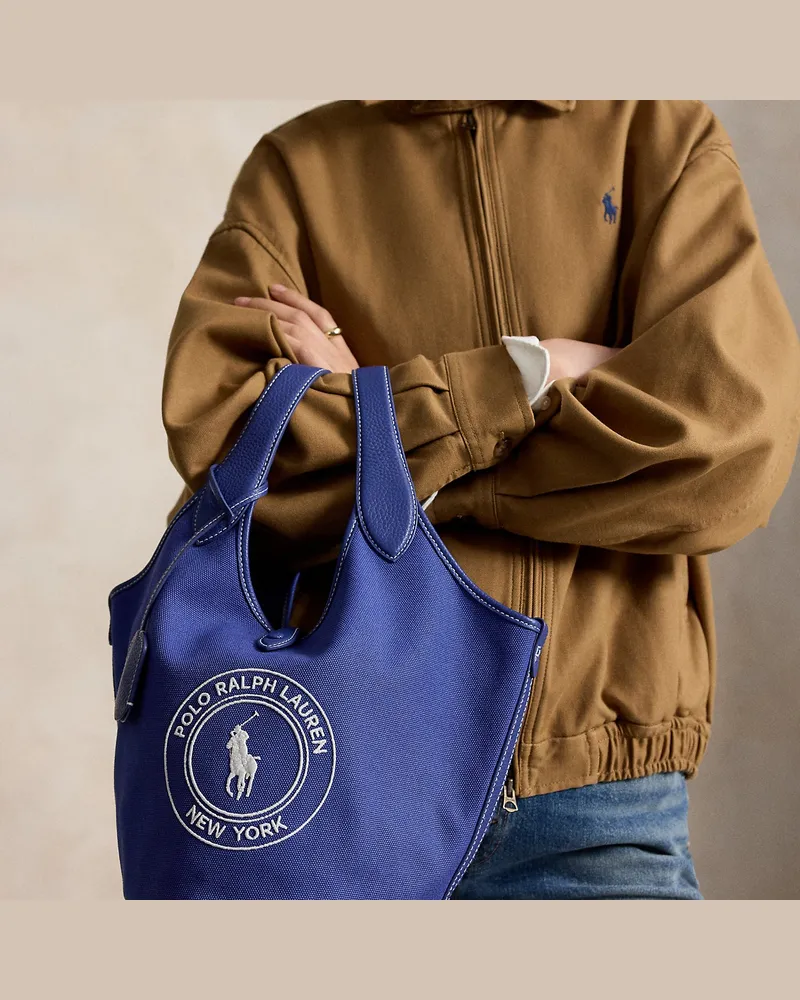 Ralph Lauren Segeltuch-Tragetasche Polo Play mit Logo Blue