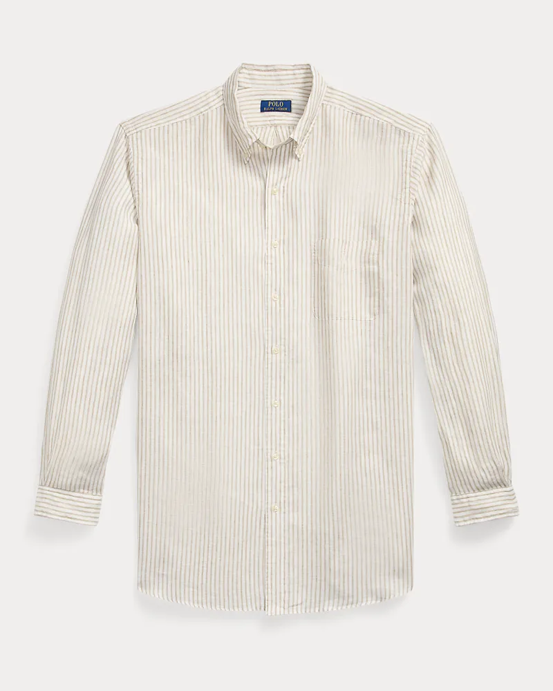 Ralph Lauren Große Größen - Gestreiftes Leinenhemd White