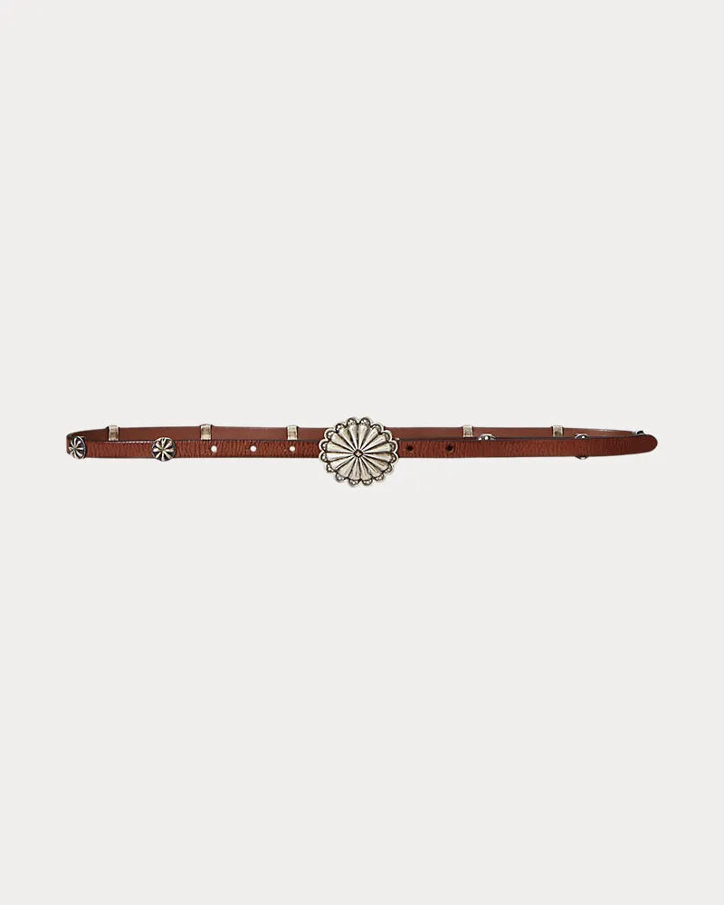 Ralph Lauren Ledergürtel mit Concho-Schnalle Brown