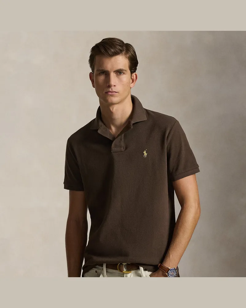 Ralph Lauren Custom-Slim-Fit Poloshirt aus Piqué Brown