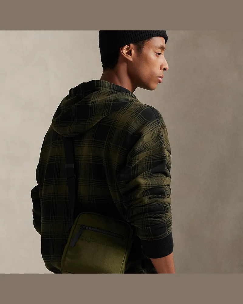 Ralph Lauren Umhängetasche mit Ton-in-Ton-Logo Green