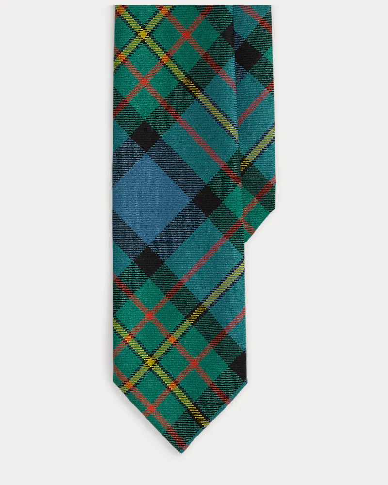 Ralph Lauren Tartan-Wollkrawatte im Vintage-Stil Blue