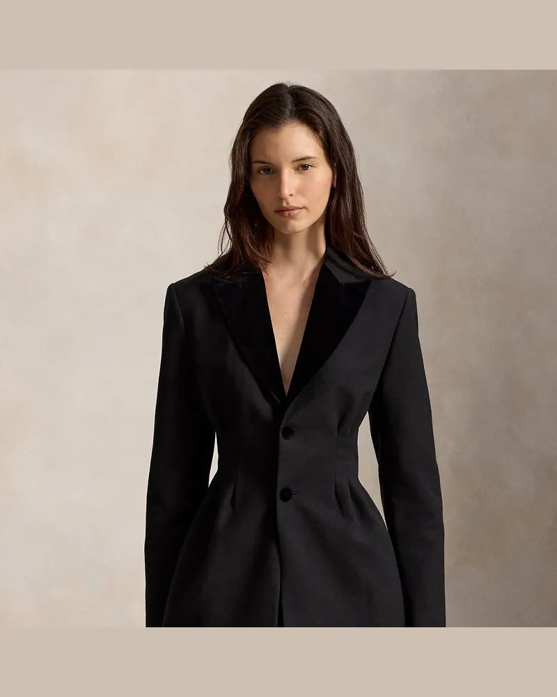 Ralph Lauren Einreihige Smokingjacke mit Falten Black