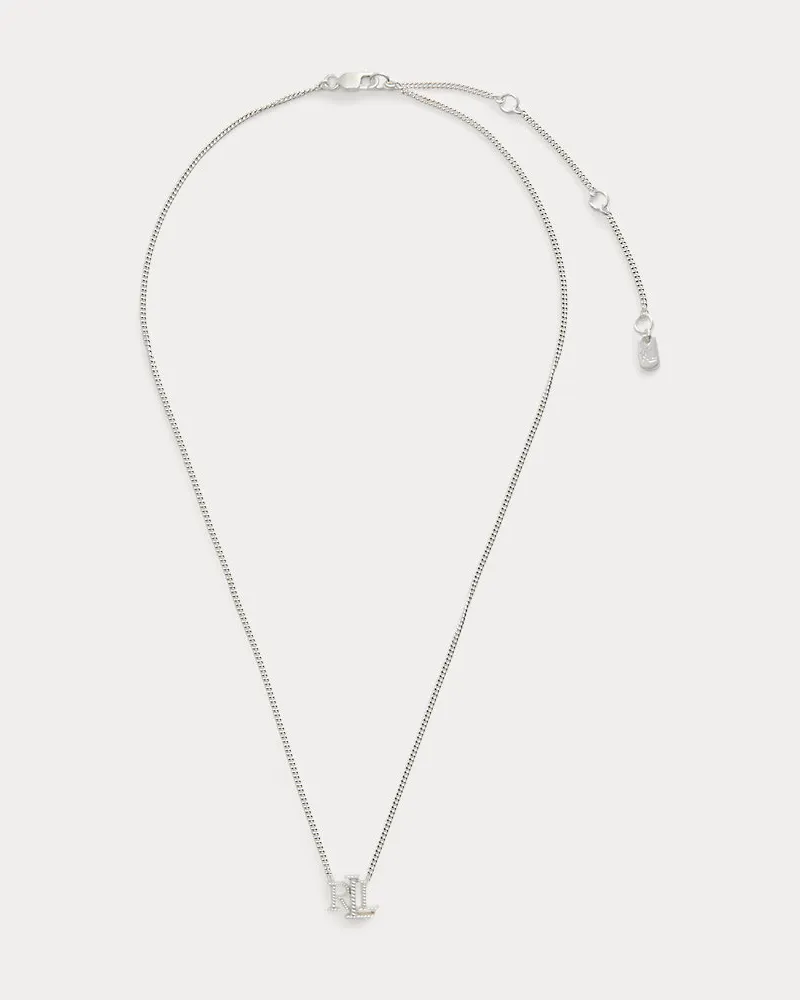 Ralph Lauren Silber-Halskette mit Logoanhänger Silver