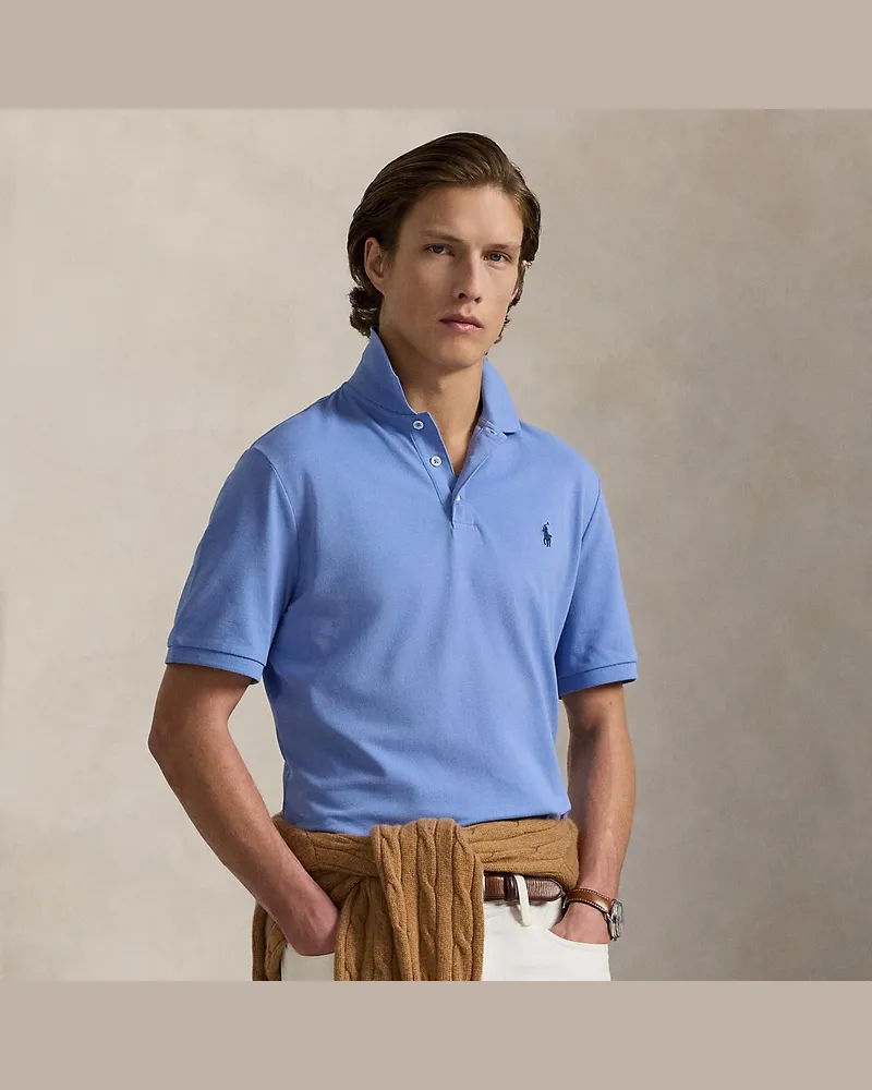 Ralph Lauren Custom-Slim-Fit Piqué-Poloshirt Blue