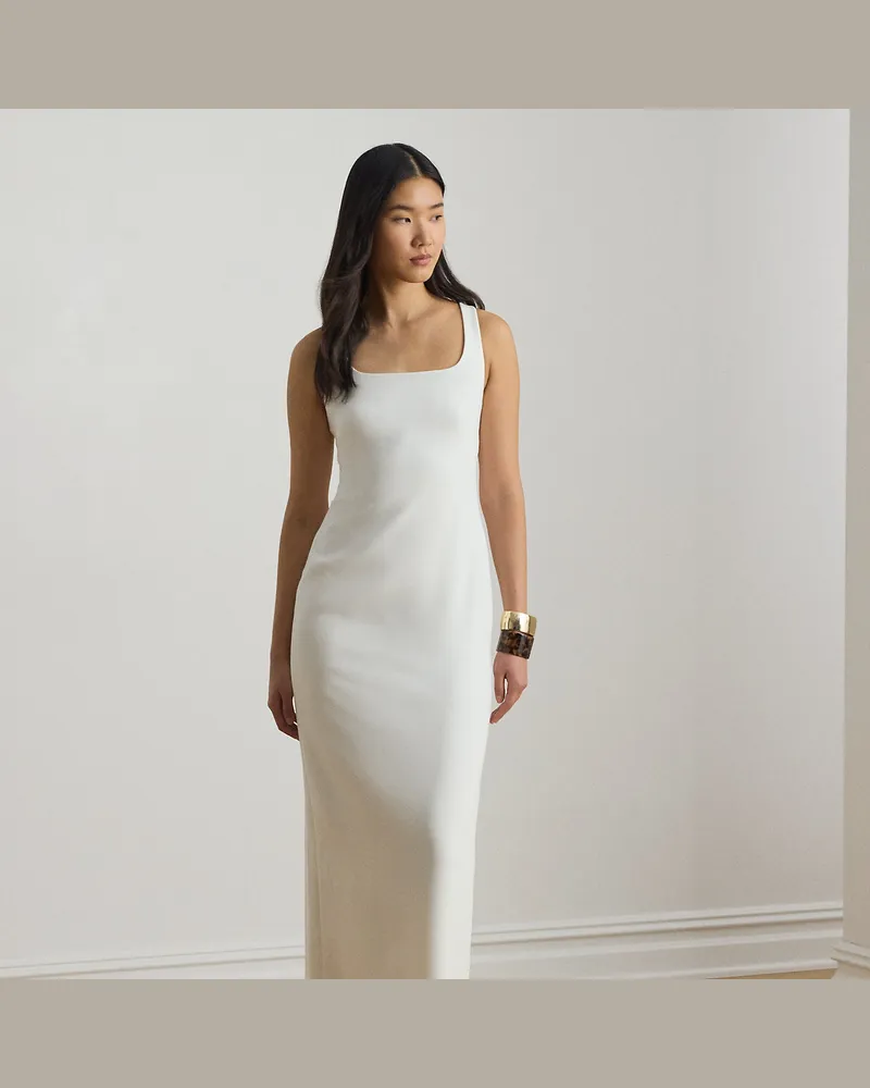 Ralph Lauren Ärmelloses Abendkleid aus Crêpe White