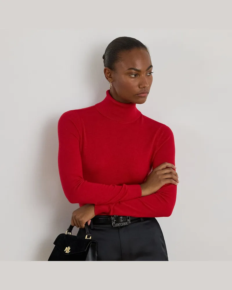 Ralph Lauren Rollkragenpullover aus Seidenmischung Red