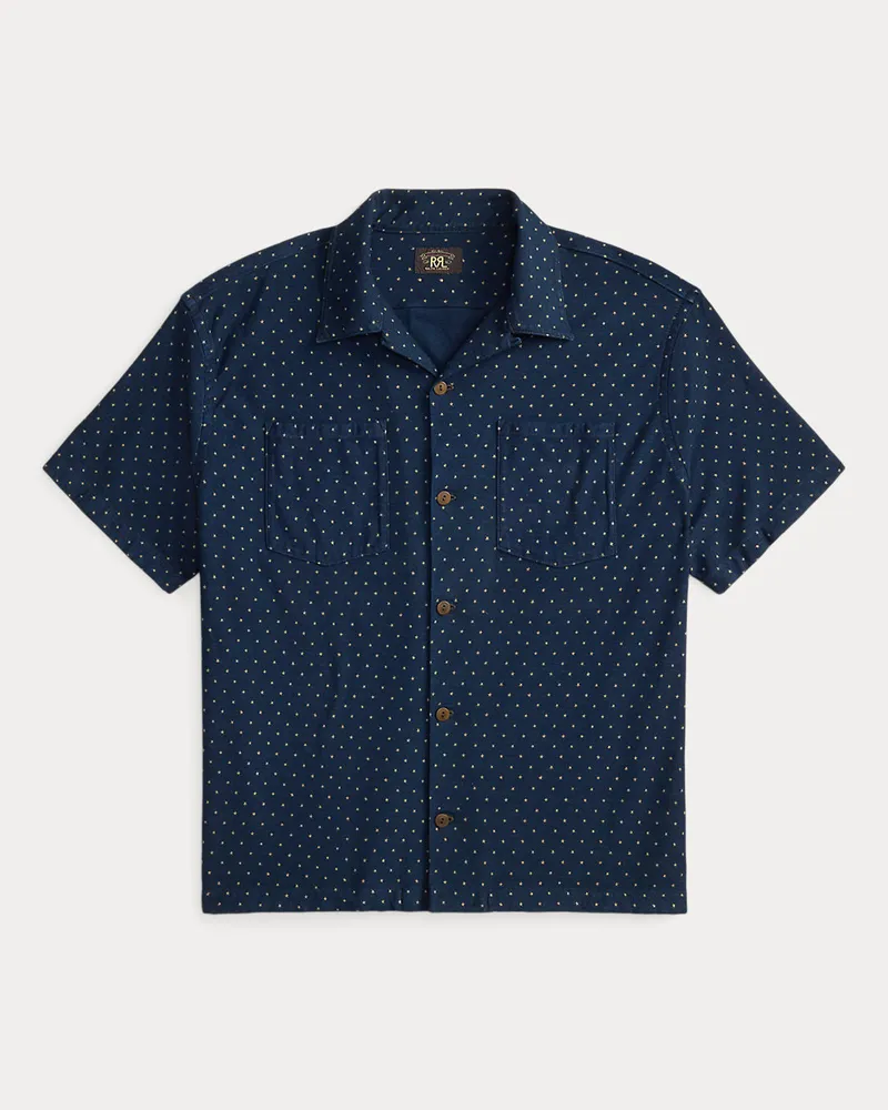 Ralph Lauren Indigo-Jerseyhemd mit Sternenmuster Blue