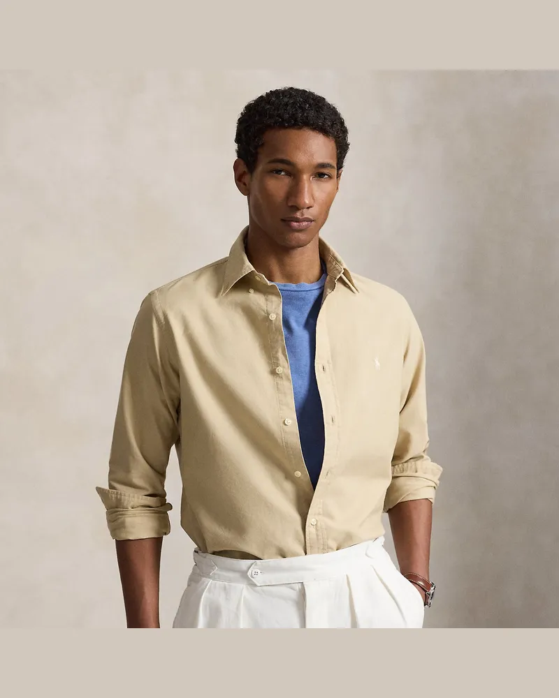 Ralph Lauren Gefärbtes Custom-Fit Oxfordhemd Brown
