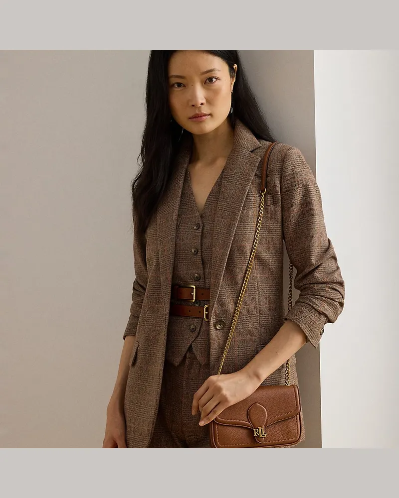 Ralph Lauren Umhänge-Geldbörse Bradley aus Leder Brown