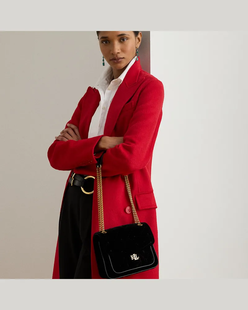 Ralph Lauren Kleine wandelbare Samttasche Bradley Black