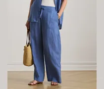 Plus Größen - Leinenhose mit weitem Bein