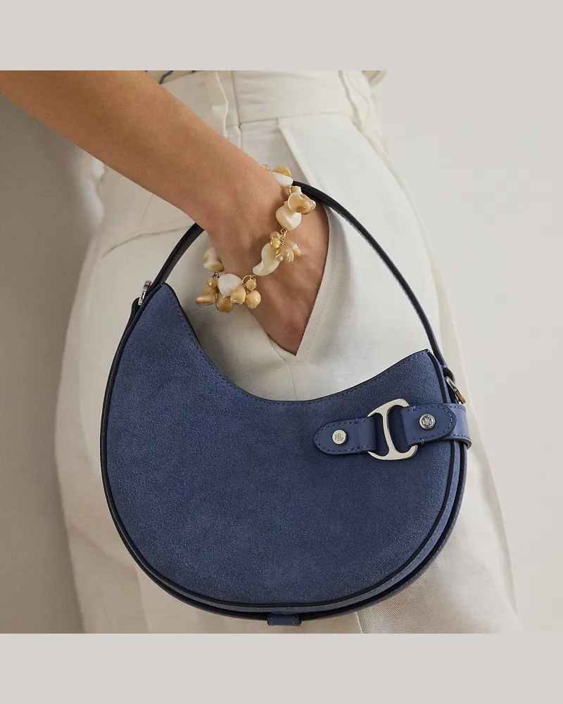Ralph Lauren Kleine Umhängetasche Tasha aus Wildleder Blue
