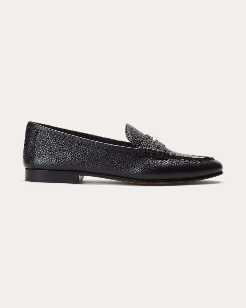 Ralph Lauren Pennyloafer aus Narbenleder Black