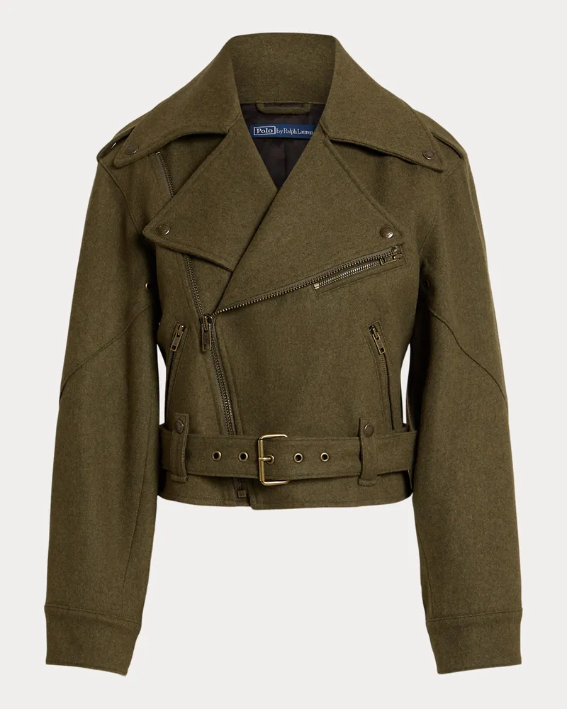 Ralph Lauren Bikerjacke aus Wolle Green