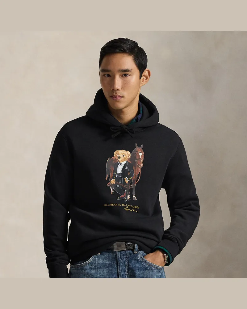 Ralph Lauren Fleece-Pullover mit Polo Bear Black