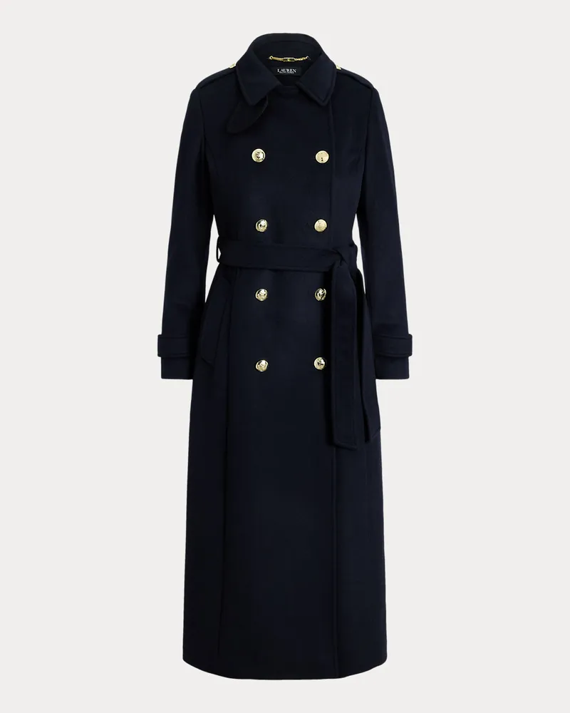 Ralph Lauren Zweireihiger Mantel mit Tunnelkragen Blue
