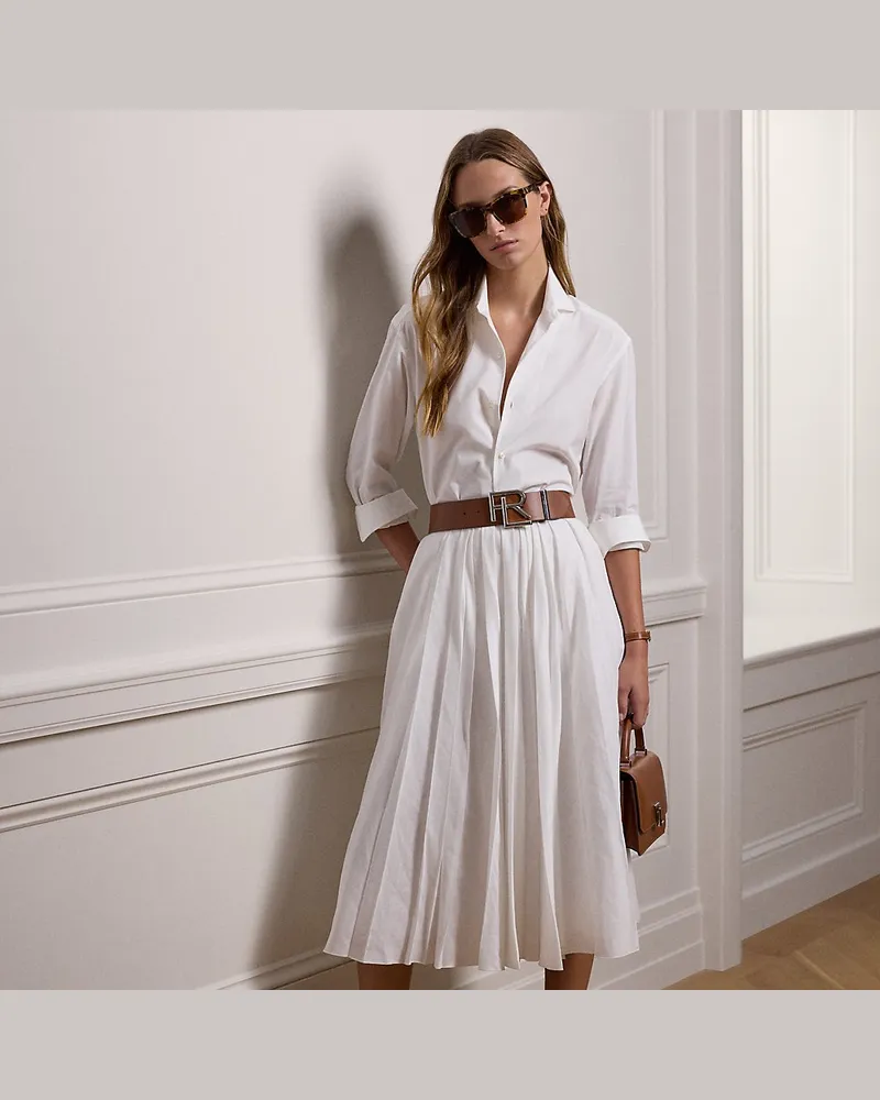Ralph Lauren Faltenrock Arnav aus Leinenmischung White