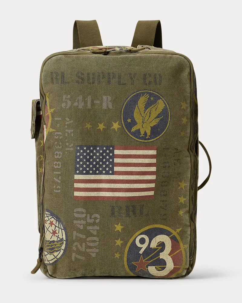 Ralph Lauren Segeltuch-Rucksack mit Grafiken Green