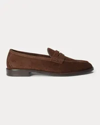 Ralph Lauren Pennyloafer Bolden aus Kalbswildleder Brown