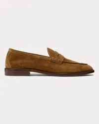 Ralph Lauren Pennyloafer Bolden aus Kalbswildleder Brown