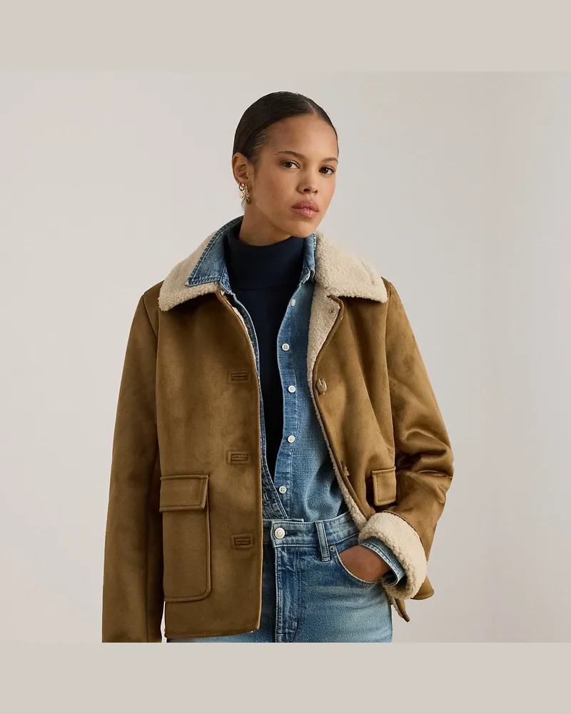 Ralph Lauren Jacke mit künstlichem Lammfell Tan