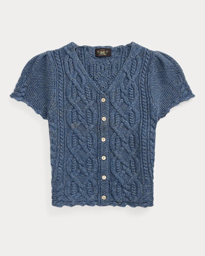 Ralph Lauren Zopfmuster-Oberteil aus Leinenmischung Blue