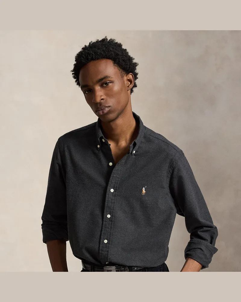 Ralph Lauren Angerautes Custom-Fit Oxfordhemd Grey