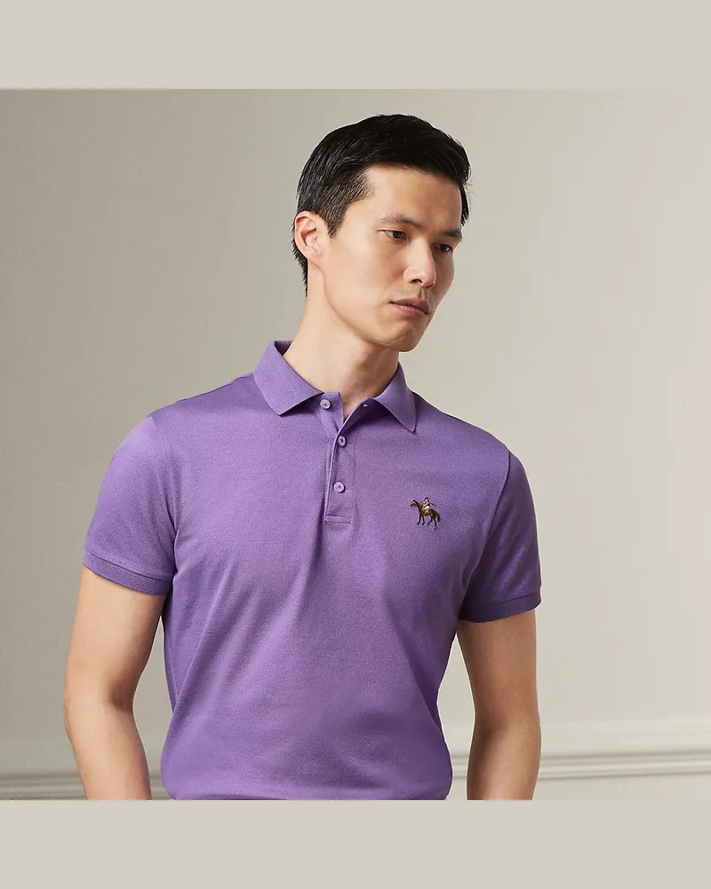 Ralph Lauren Custom-Slim-Fit Poloshirt aus Piqué Purple