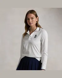 Ralph Lauren Tailored-Fit Poloshirt mit Polo Bear White