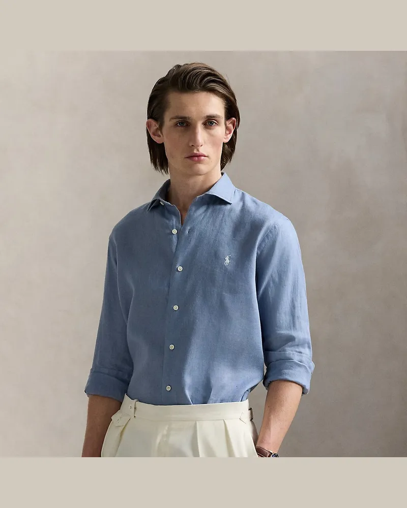Ralph Lauren Slim-Fit Leinenhemd Blue
