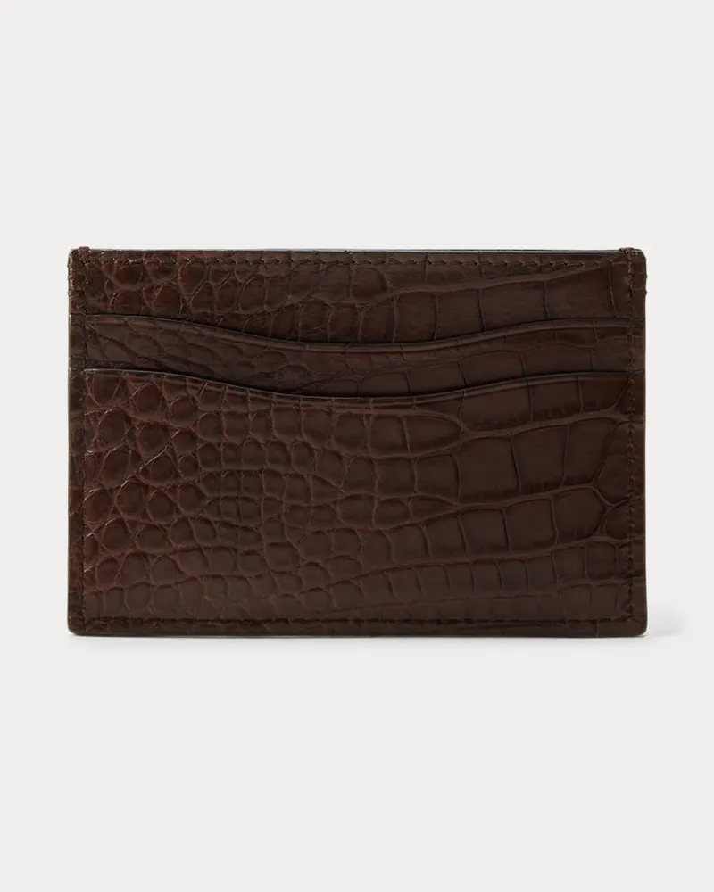Ralph Lauren Kartenetui aus Alligatorleder Brown