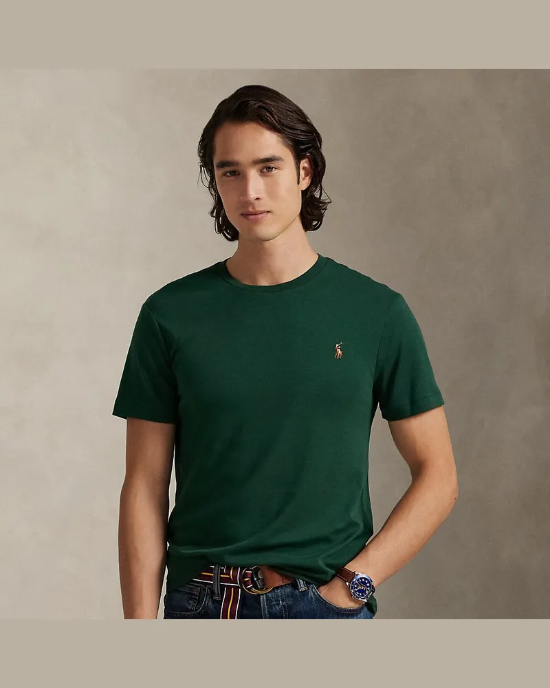 Ralph Lauren Weiches Custom-Slim-Fit Baumwoll-T-Shirt Green