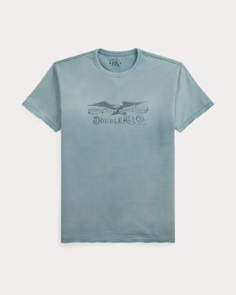 Ralph Lauren Grafik-T-Shirt aus Jersey in Used-Optik Blue
