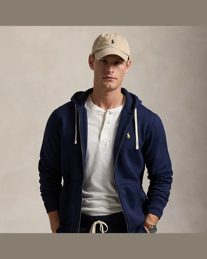 Ralph Lauren Kapuzenjacke aus Baumwollfleece Blue