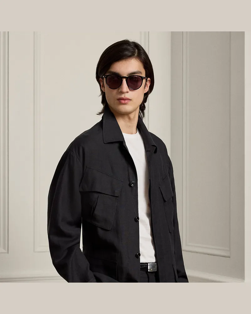 Ralph Lauren Feldjacke aus Seide und Leinen Black