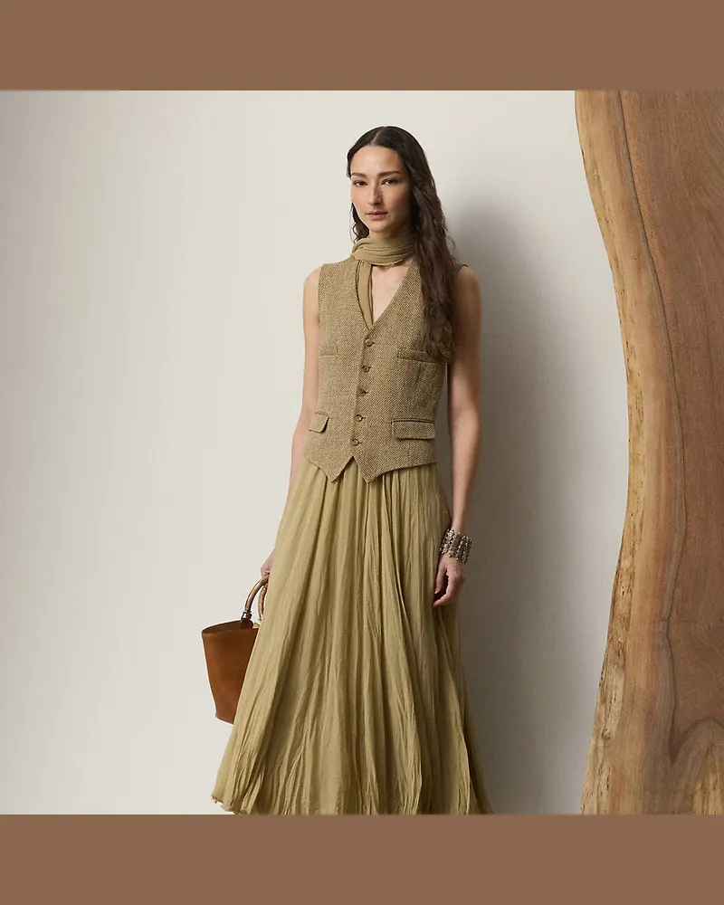 Ralph Lauren Rock Jordyn aus plissiertem Chiffon Tan