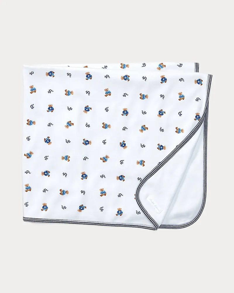 Ralph Lauren Decke mit Bärenmuster Blue