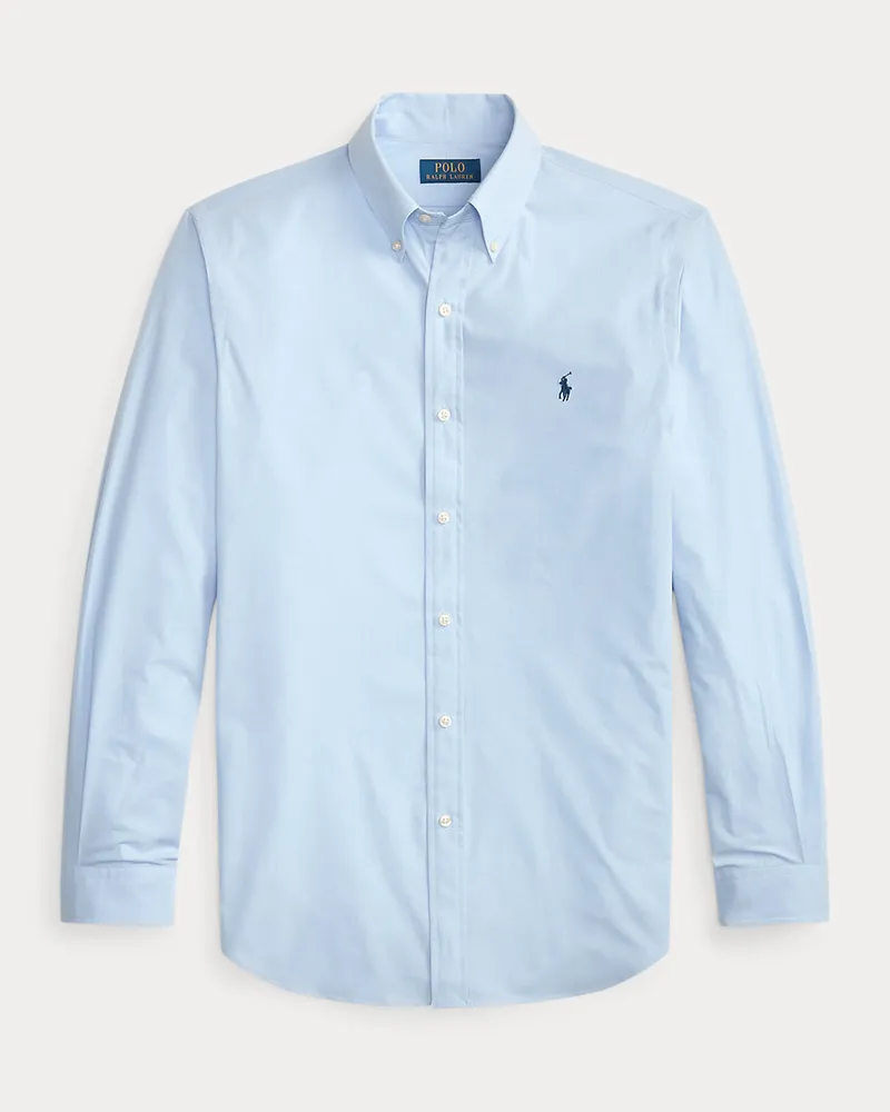 Ralph Lauren Custom-Fit Hemd aus Stretchpopeline Blue