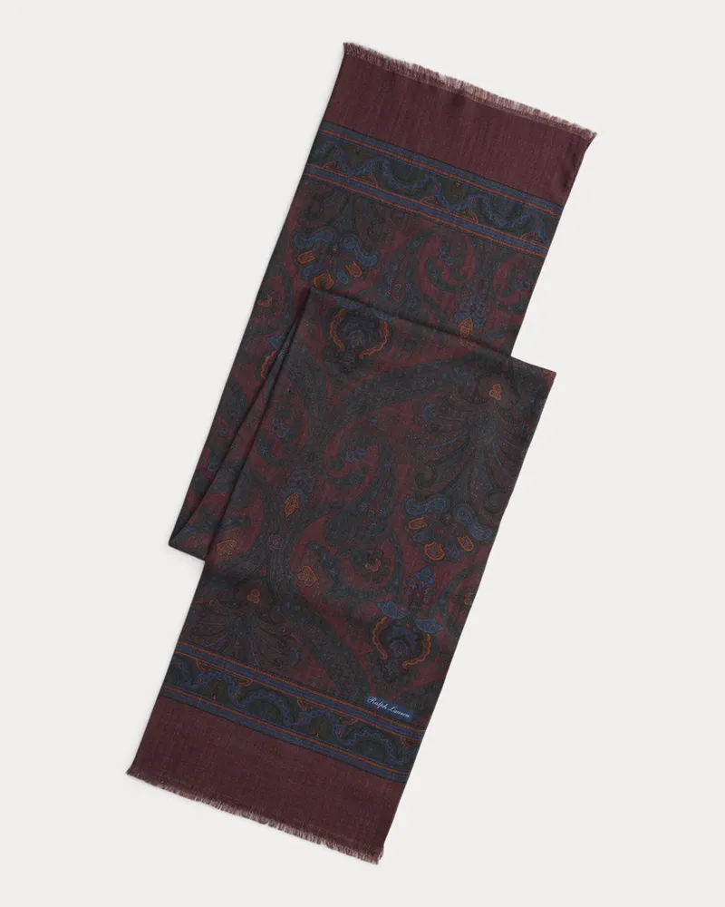 Ralph Lauren Kaschmir-Seidenschal mit Paisley-Motiv Red