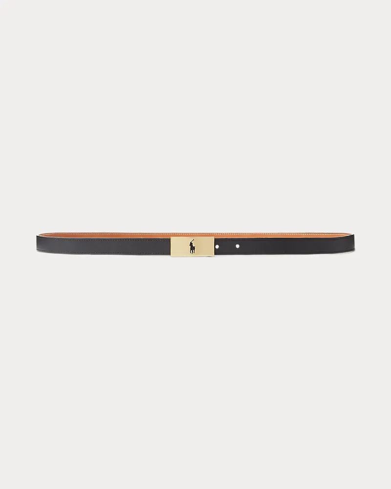 Ralph Lauren Wendbarer Vachetteledergürtel Polo ID Black