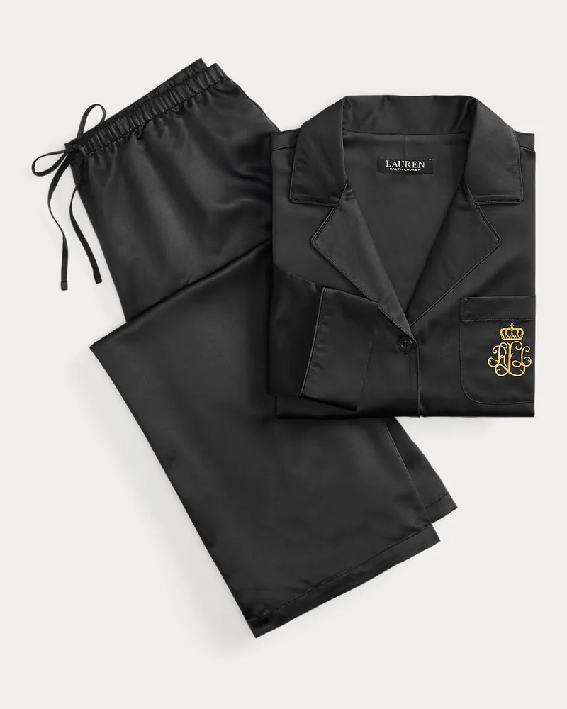 Ralph Lauren Pyjama aus Satin Black