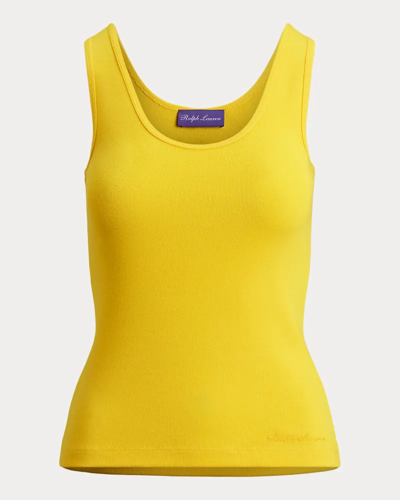 Ralph Lauren Geripptes Tanktop Ellis mit Baumwolle Yellow