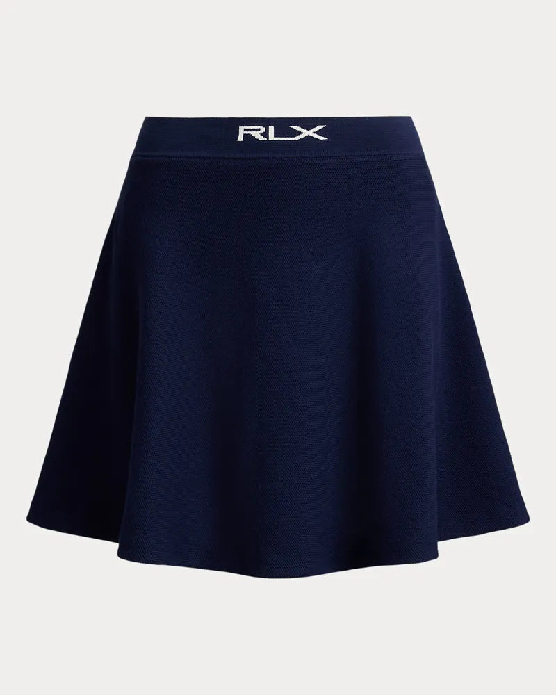 Ralph Lauren Piqué-Strickrock in A-Linie Blue