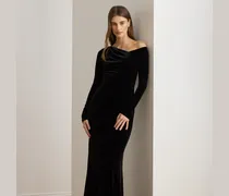 Asymmetrisches Abendkleid aus Samt