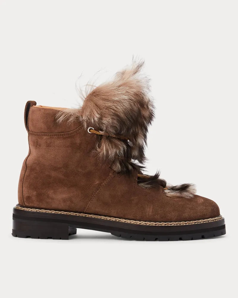 Ralph Lauren Stiefelette Doralie aus Kalbswildleder Brown