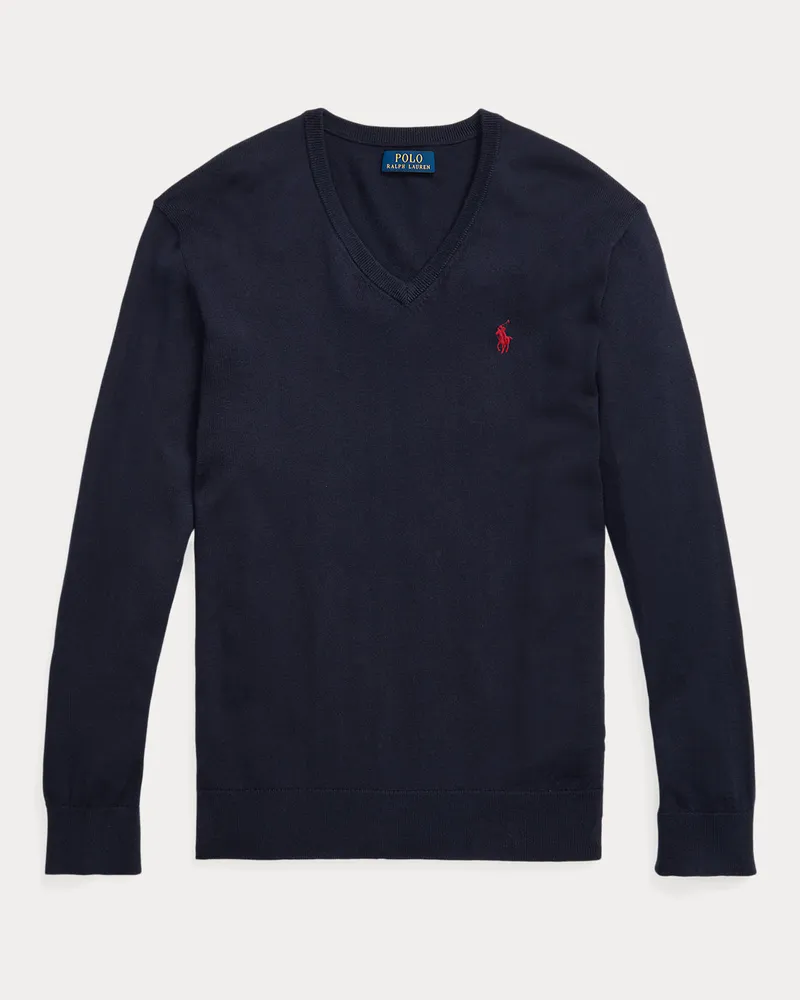 Ralph Lauren Slim-Fit Pullover mit V-Ausschnitt Blue