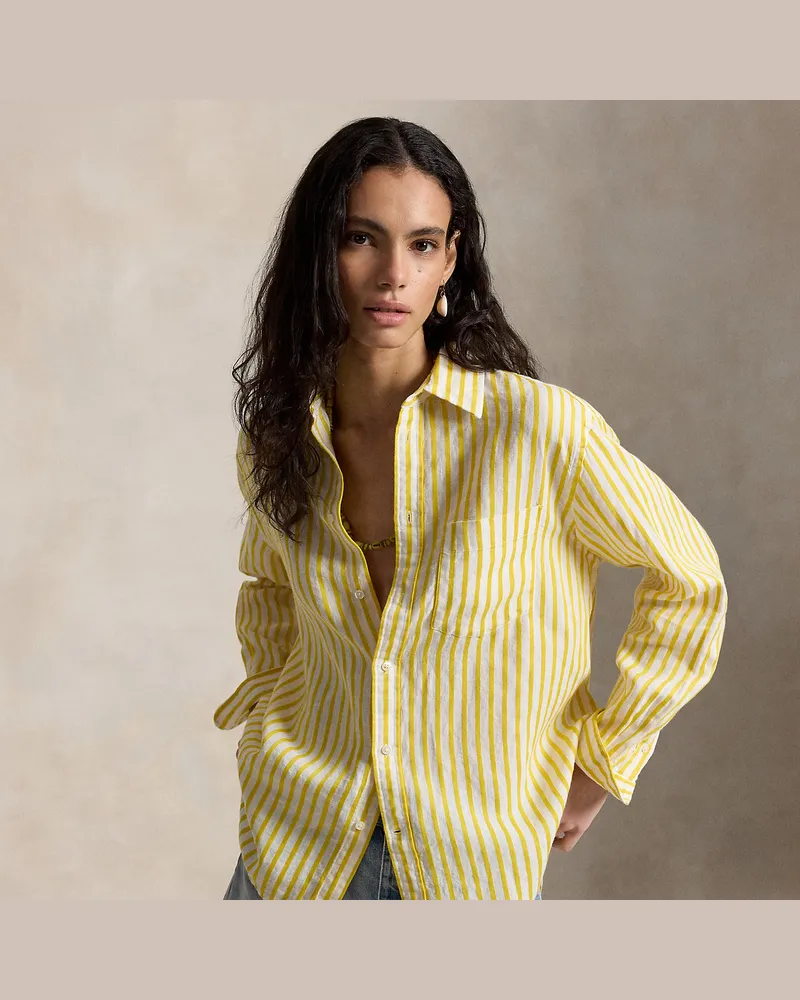 Ralph Lauren Oversize-Fit Hemd mit Streifenmuster Yellow