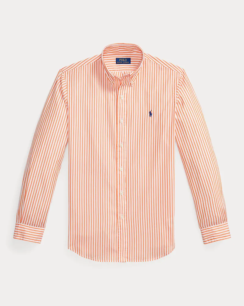 Ralph Lauren Custom-Fit Baumwollhemd mit Streifen White